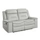 preview thumbnail 9 of 11, Belfield Double Lay Flat Reclining Loveseat Light Grey
