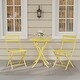 preview thumbnail 1 of 7, 3-Piece Folding Bistro Set, Foldable Patio Furniture Set with Premium Frame, Outdoor Bistro Table and Chairs Set of 2 Yellow
