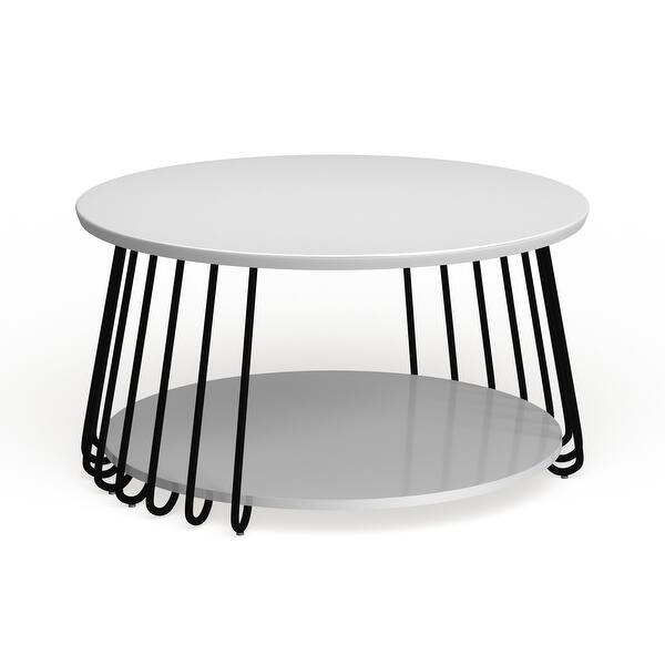Furniture Of America Ergo Modern White Metal Round Coffee Table Overstock 19426365