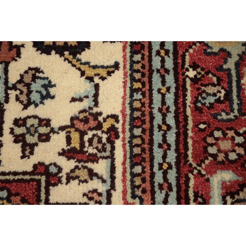 Hand Knotted Oriental 100% Wool Carpet Traditional Medallion Beige & Ivories Heriz (serapi) Area Rug - 5' 10'' X 4' 0''