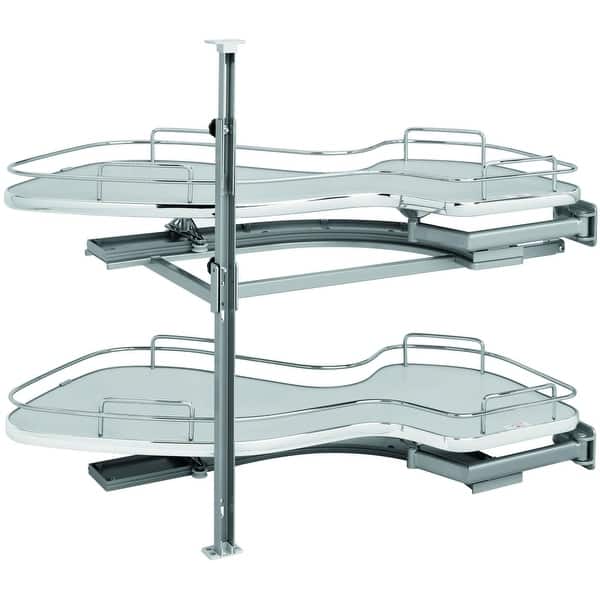 slide 2 of 9, Rev-A-Shelf 5372 Series Right Handed Pull Out 2 Tier Blind Corner