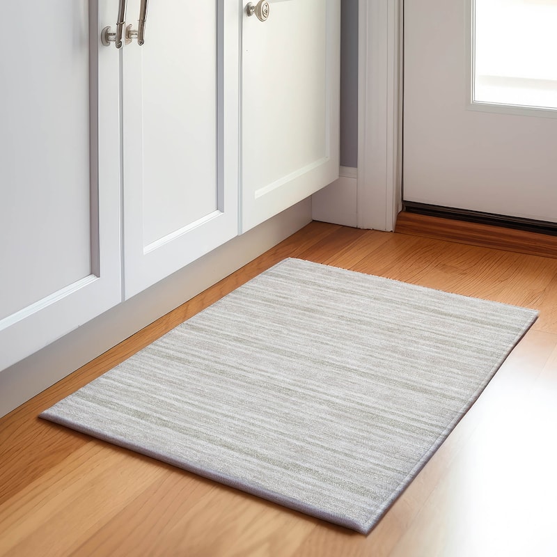 Premium Washable Super Soft Modern Cabana Stripe Mayfield Rug - Ivory - 1' 8" x 2' 6" - Rectangle