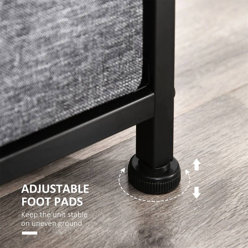 8-Drawer Fabric Dresser with MDF Top Foldable & Portable Storage Chest with Steel Frame and Anti-Topple Safety