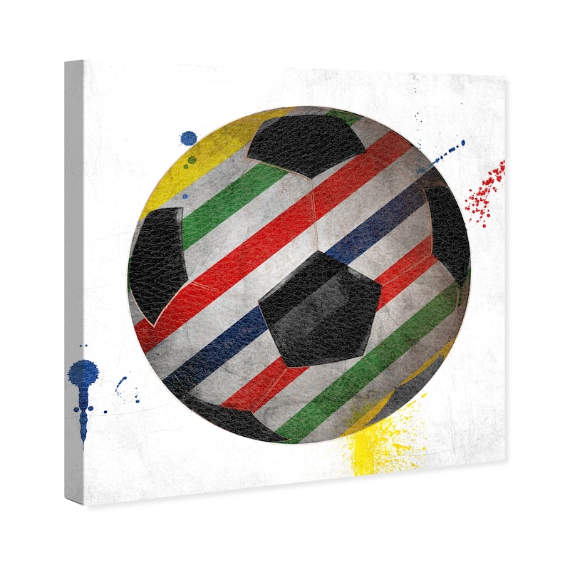 Wynwood Studio Prints Sports and Teams Soccer Design Boldness White and Modern & Contemporary Wall Art Canvas Print