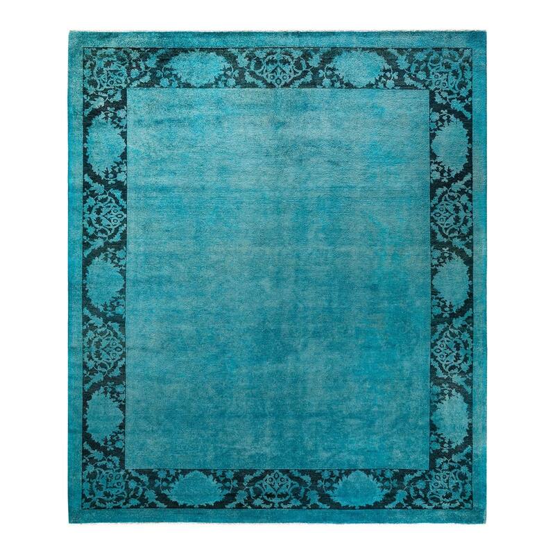 Vibrance, One-of-a-Kind Hand-Knotted Area Rug - Blue, 8' 5" x 9' 8" - 8' 5" x 9' 8"