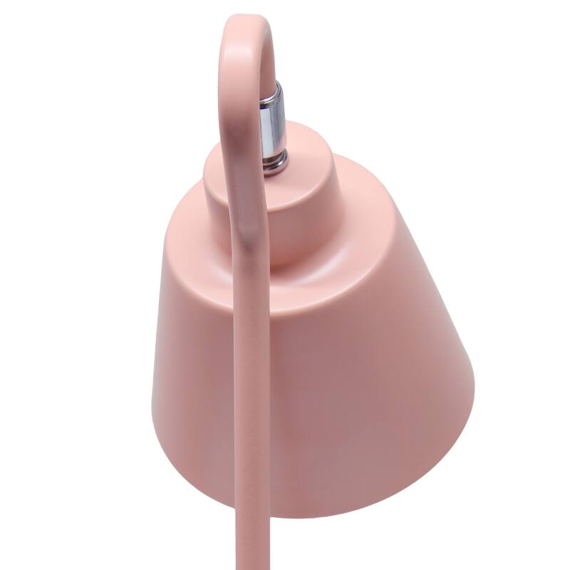 Modern Metal Desk Lamp with Dual USB Charging Ports Adjustable Arm Multiple Colors - 7.28” x 5.60” x 16”