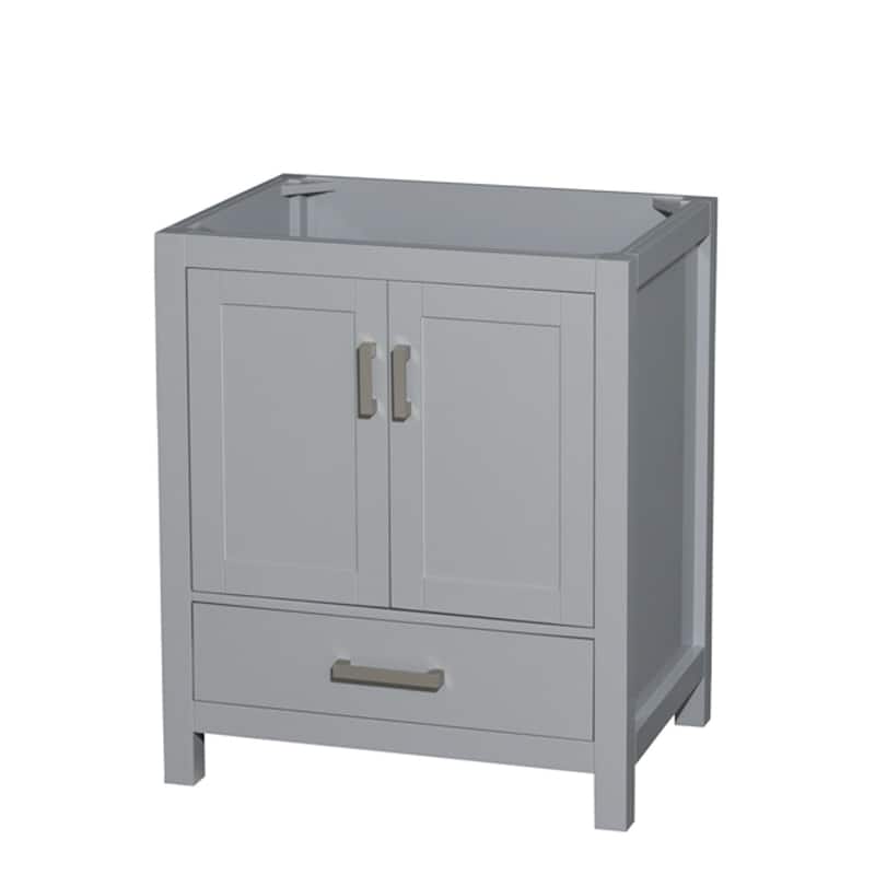 Wyndham Collection Sheffield 30" Hardwood Vanity Cabinet Only - Less - Gray - Ash Finish