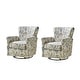 preview thumbnail 48 of 53, HULALA HOME Georg Transitional Floral Fabric Swivel Rocker Chair with Removable Backrest and Rolled Armrest Set of 2