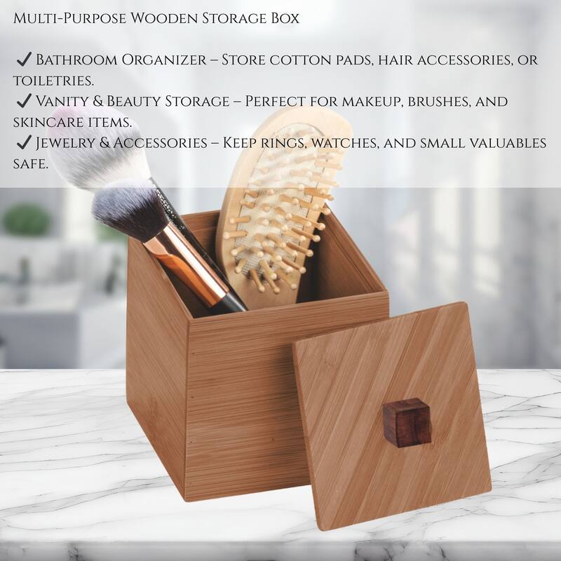 Acacia Wood Bathroom Accessory Set Collection