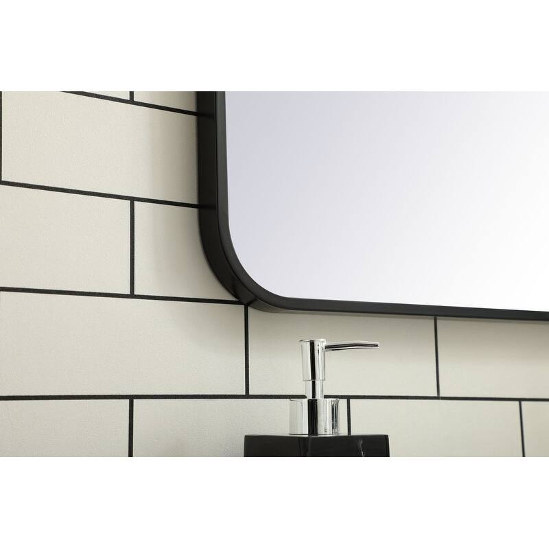 Ezra Soft Corner Metal Rectangular Mirror