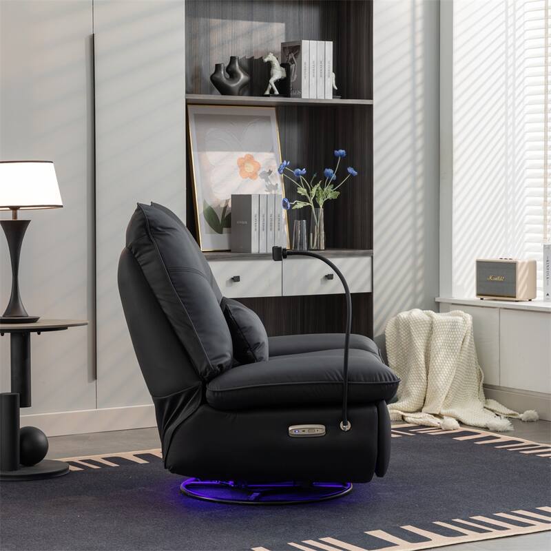 Power Swivel Rocking Chair with USB Port Charge &Lamp for Nursery