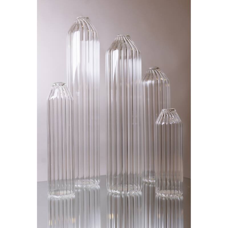 Glass Tabletop Bottle Vase - 10" - Clear