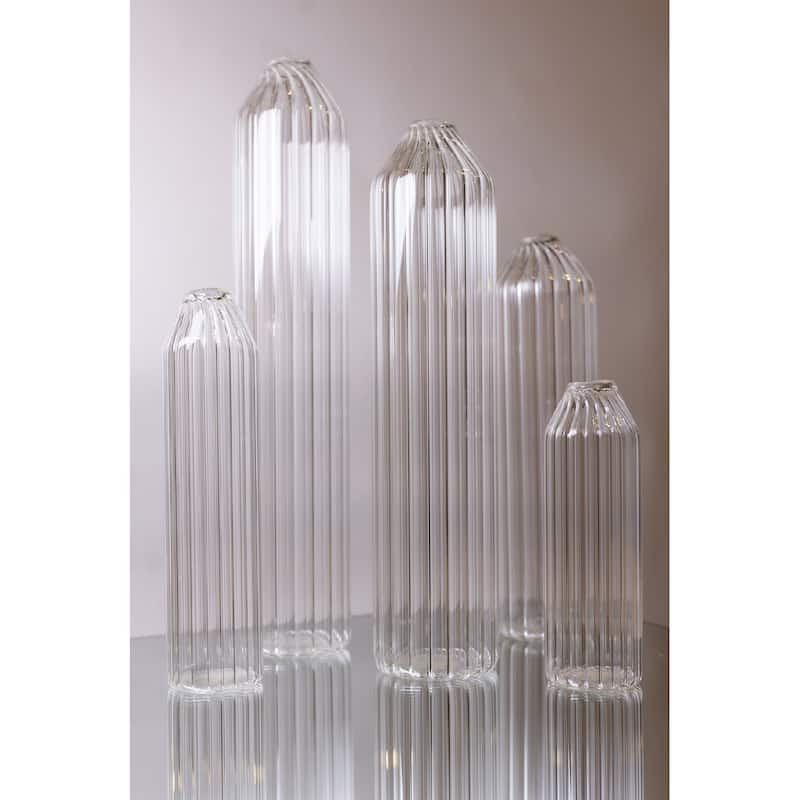 Glass Tabletop Bottle Vase - 14" - Clear