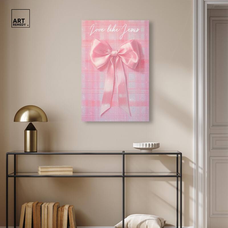 Love Like Jesus Bow Canvas by Art Remedy, Gallery Wrapped