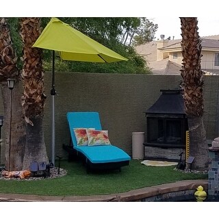 Kinbor Outdoor Patio Adjustable Chaise Lounge Chair All-weather PE Rattan Wicker Chaise Lounge Furniture w/Cushions