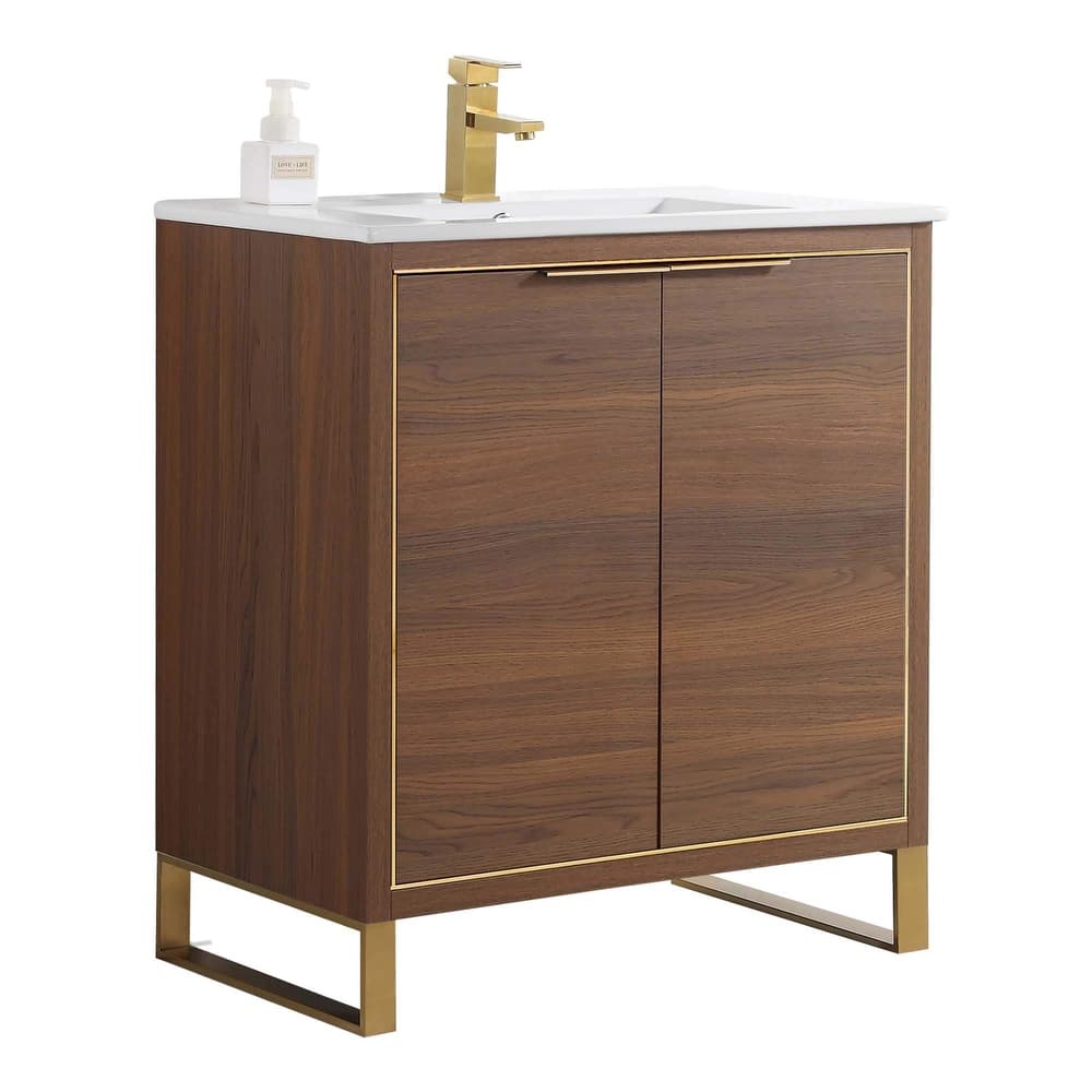 Fine Fixtures Opulence Collection Bathroom Vanity with White Ceramic Sink