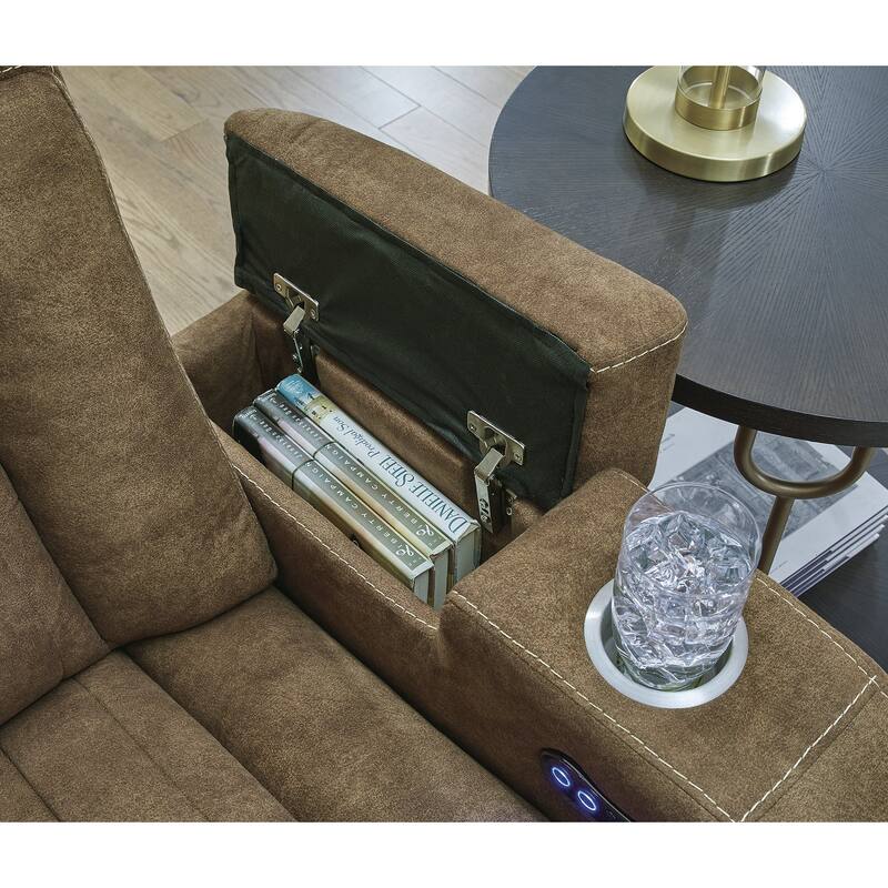 Signature Design by Ashley Wolfridge Brindle Power Reclining Sofa - 86"W x 42"D x 42"H