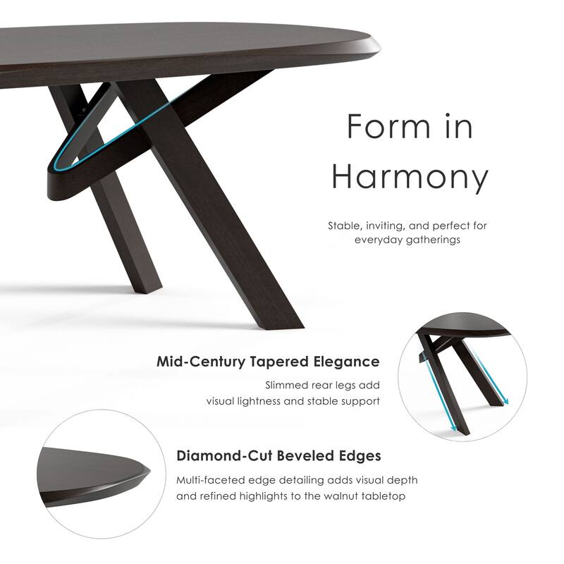 Furniture of America Abigail VI Mid-Century Modern 5-Piece Black Handfinished Solid Wood Dining Set