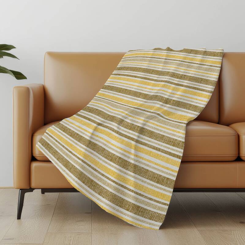 Premium Machine Washable Modern Stripe Sherpa Throw Blanket