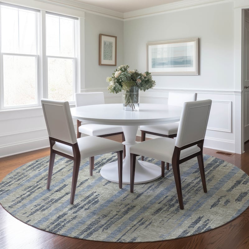 Machine Washable Indoor/ Outdoor Chantille Ombre Stripe Rug