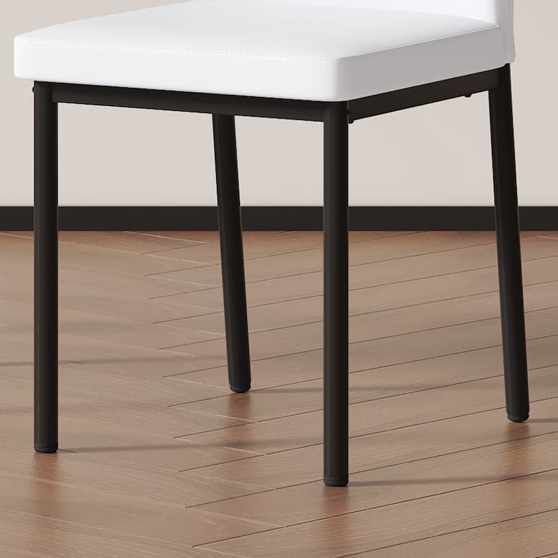 Luxury Simple Chair - Set of 6 PU Material High Resilience Dining Chair, Chair Back Has a Vertical Stripe Design