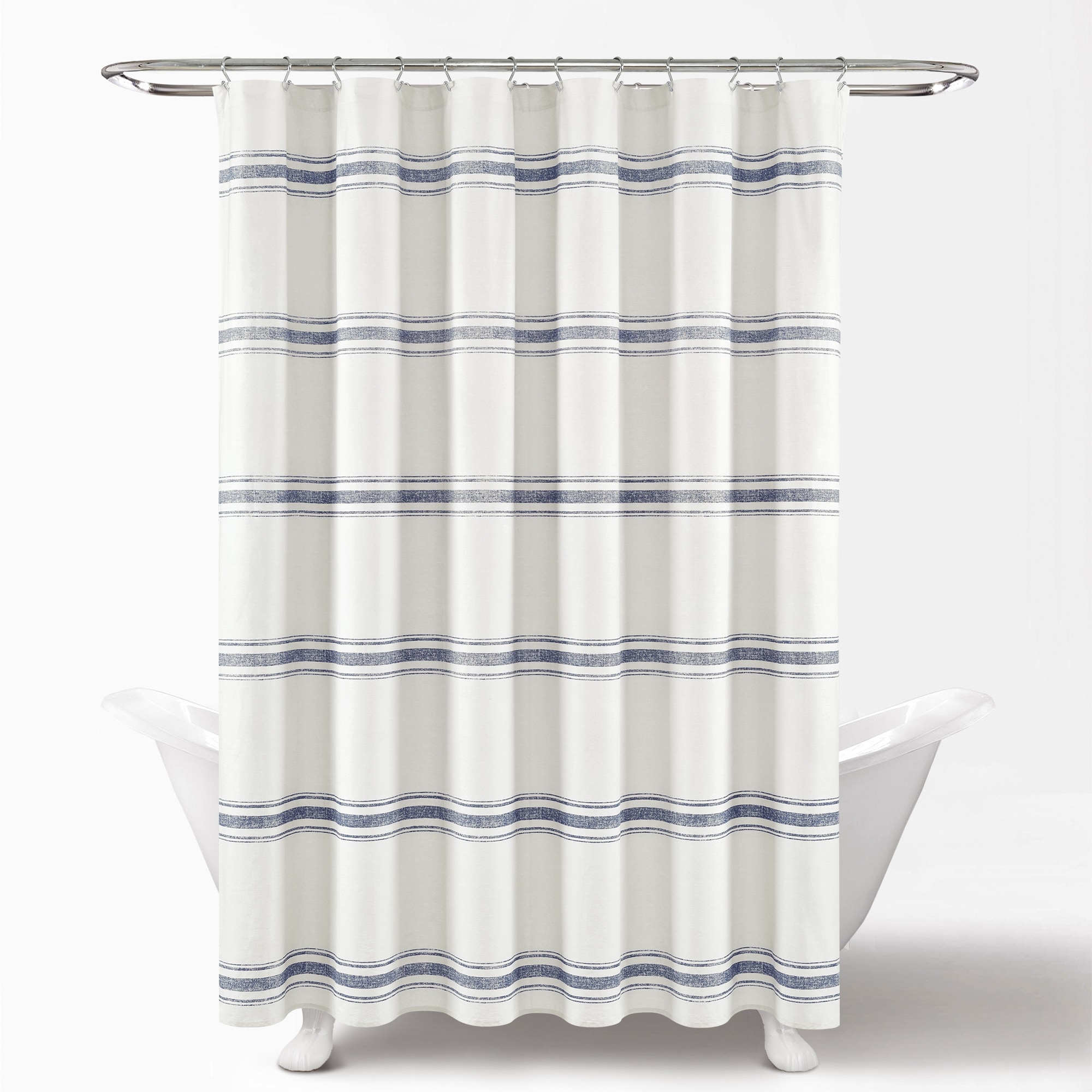 Farmhouse Stripe Shower Curtain by Lush Decor Rustic Bathroom Decor-image