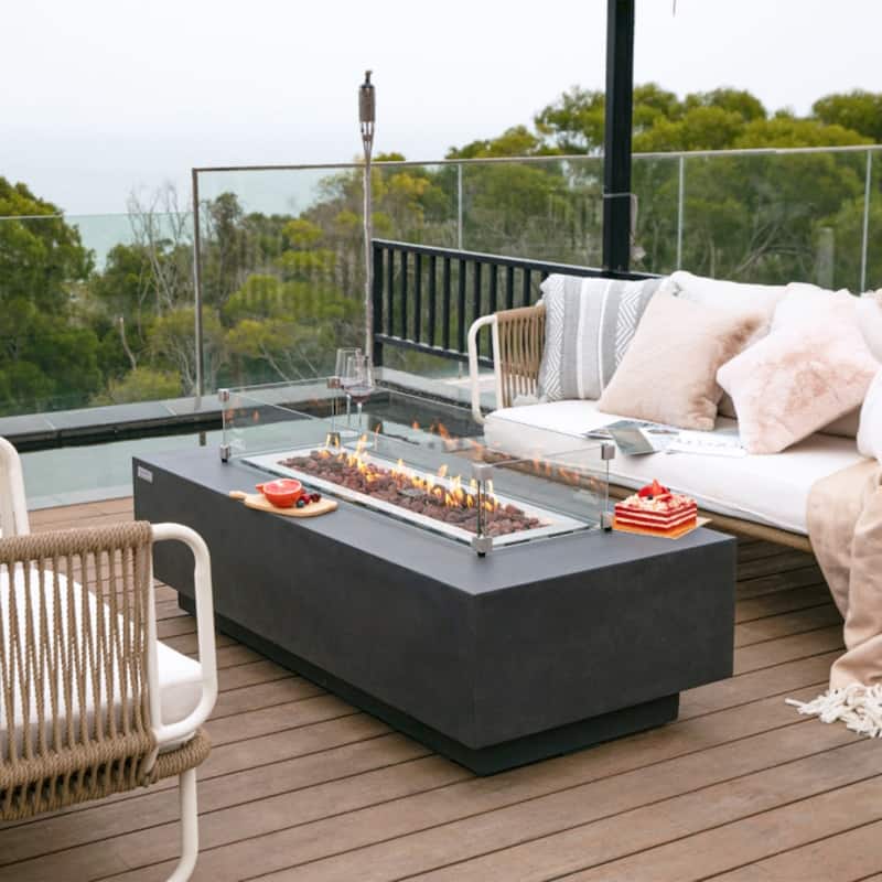 Elementi Granville Dark Grey Outdoor Fire Pit Table - 60 Inches