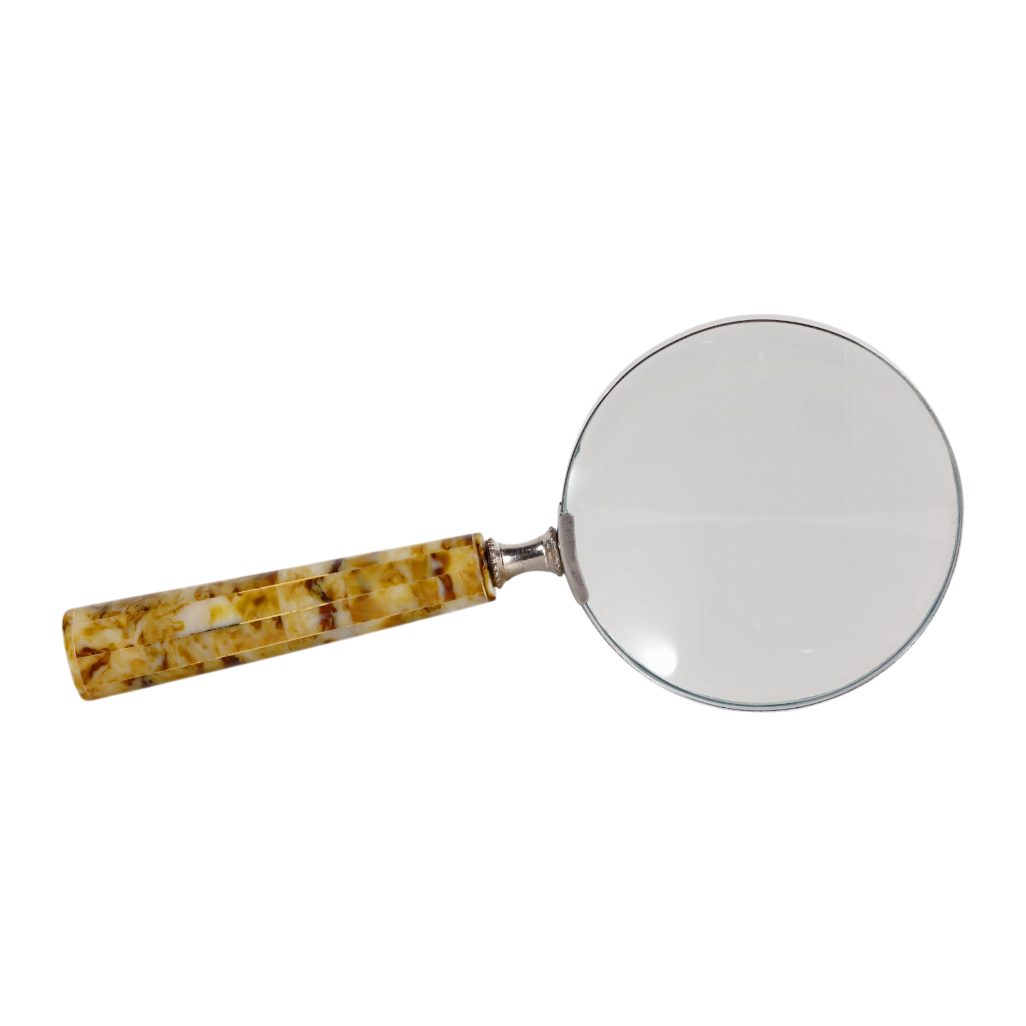 Resin Decorative Object Magnifying Glass Checkered Handle - 1" Brown - 4" x 9" x 1"