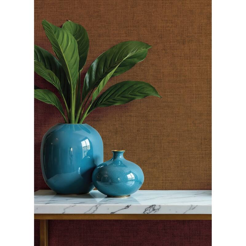 A-Street Prints Alba Copper Open Weave Wallpaper