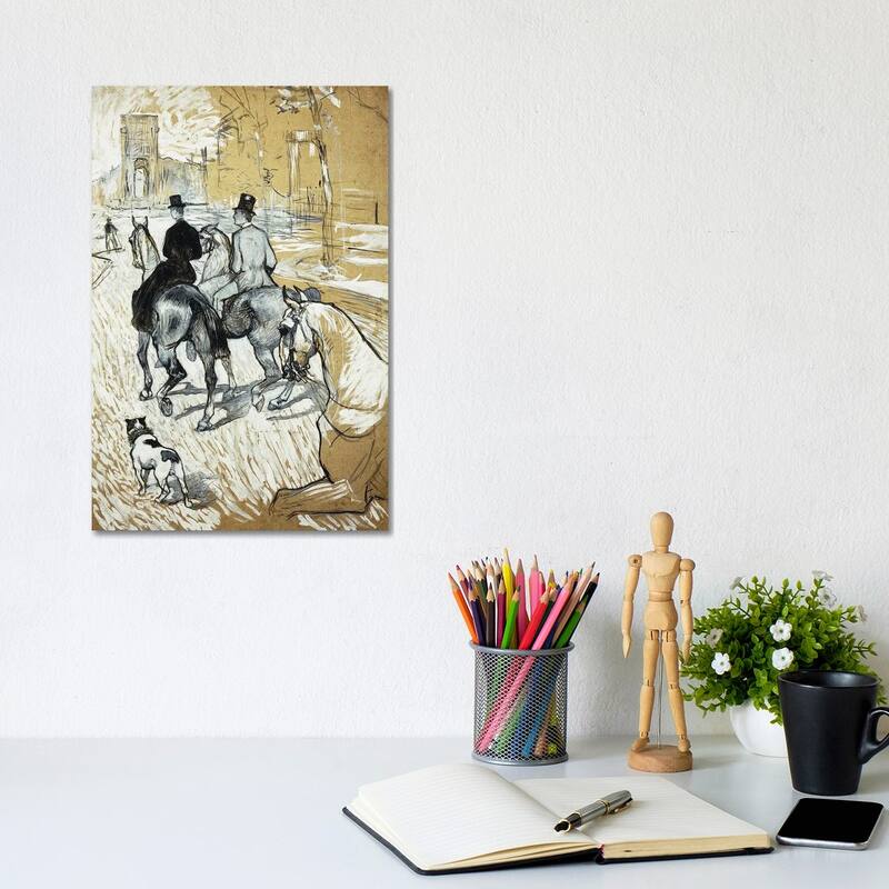 iCanvas "Horse-Riders Going Toward The Bois de Boulogne, 1888" by Henri de Toulouse-Lautrec Canvas Print - 12x8x0.75