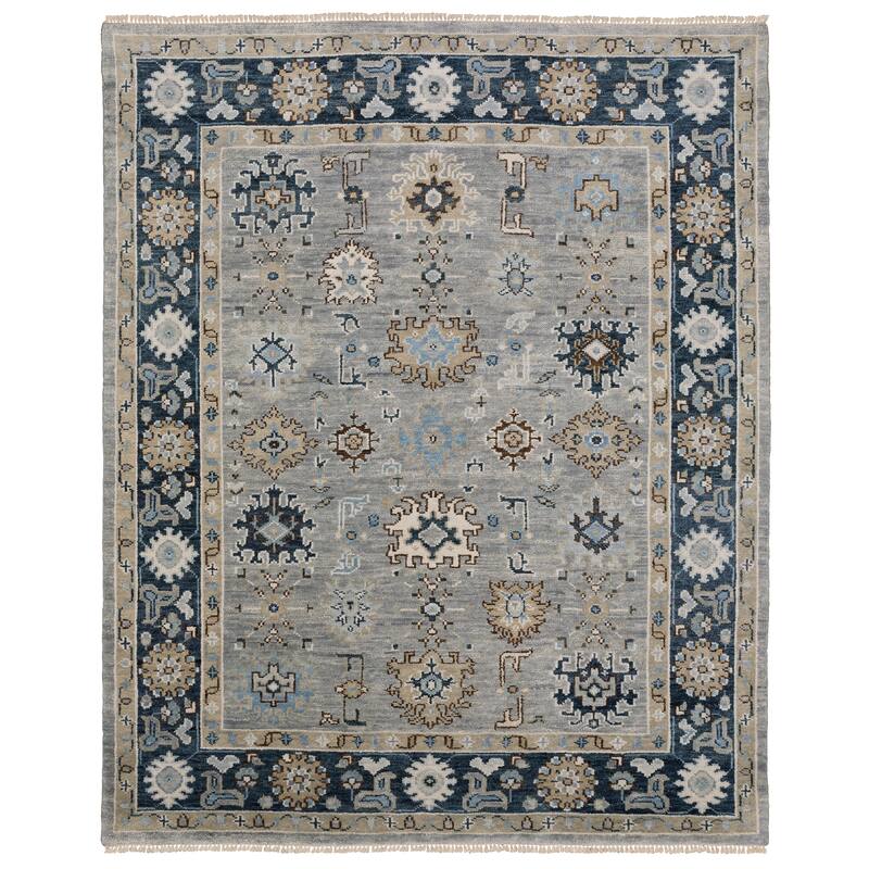 Maylin Traditional Oriental Grey/ Blue Area Rug