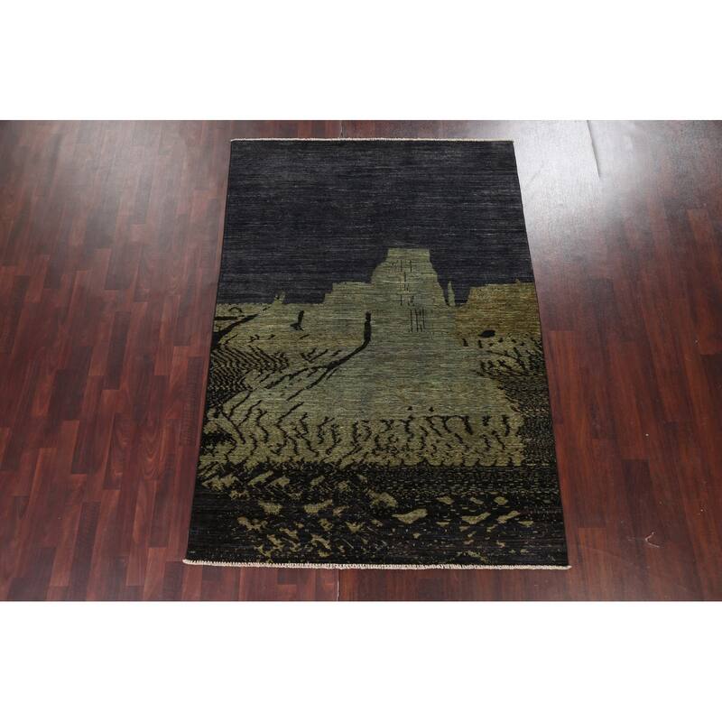 Abstract Design Gabbeh Persian Wool Area Rug Handmade Bedroom Carpet - 5'6" x 8'0"