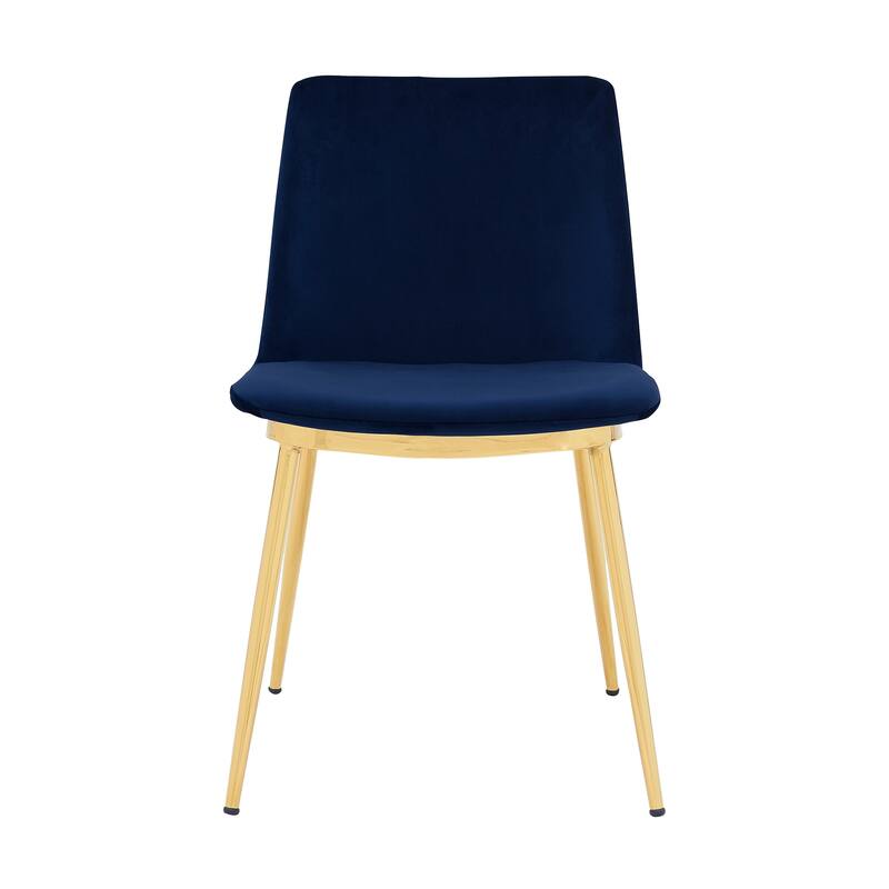 Messina Retro Velvet Dining Chairs with Gold Legs - Set of 2