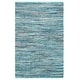 preview thumbnail 61 of 82, SAFAVIEH Handmade Rag Rug Bookem Casual Stripe Cotton Rug with Fringe 4' x 6' - Turquoise/Multi - Rectangle