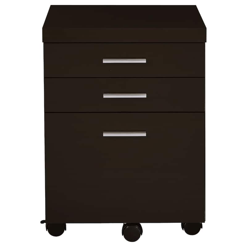 Skylar 2-Piece Home Office Desk Set With File Cabinet Cappuccino