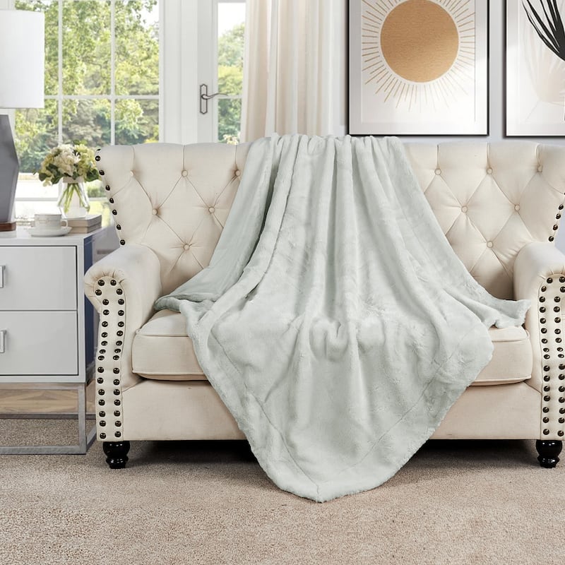 Home Soft Things FoxFauxFur Throw 50"x60"/60"x80" - 60"x80" - Moonstruck