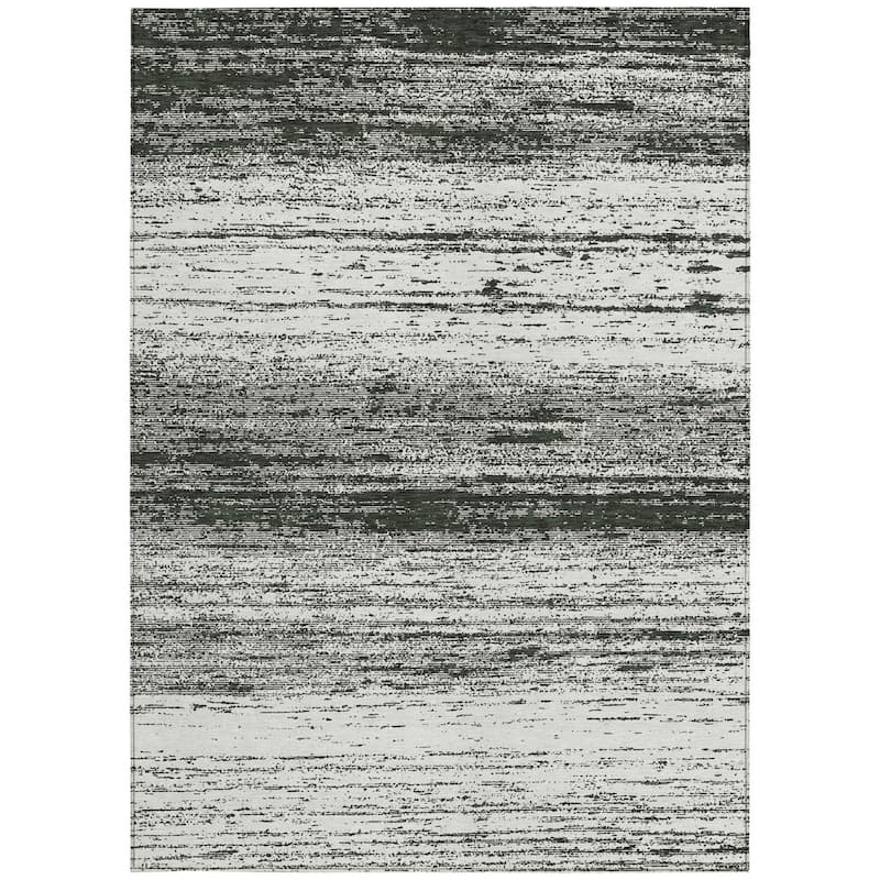 HomeRoots Striped Transitional Rectangle Outdoor Rug