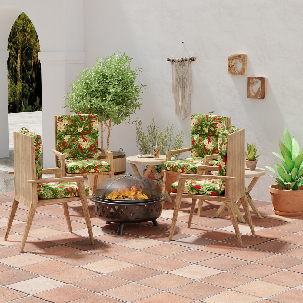 22" x 44" Outdoor Chair Cushion with Ties and Loop - 44'' L x 22'' W x 4'' H