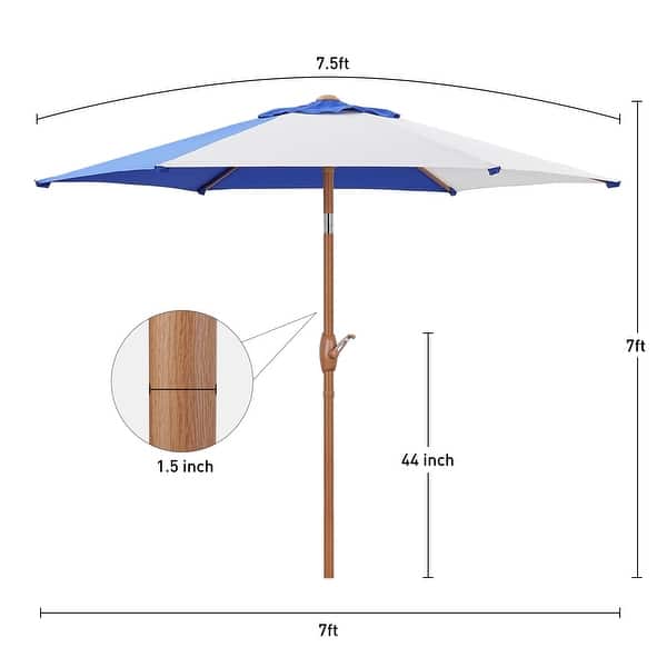 abba rectangular patio umbrella Abba Patio 6.5'x10' Rectangular Outdoor Patio Umbrella, 6 Ribs-Sailor Blue, Size: 6.5'x 10
