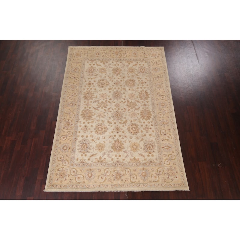 Vegetable Dye Chobi Peshawar Traditional Wool Area Rug Hand-knotted - 6'5" x 9'3"