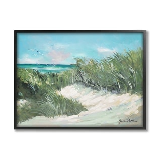 Stupell Beach Grass Painting Framed Giclee Art Design by Jane Slivka ...