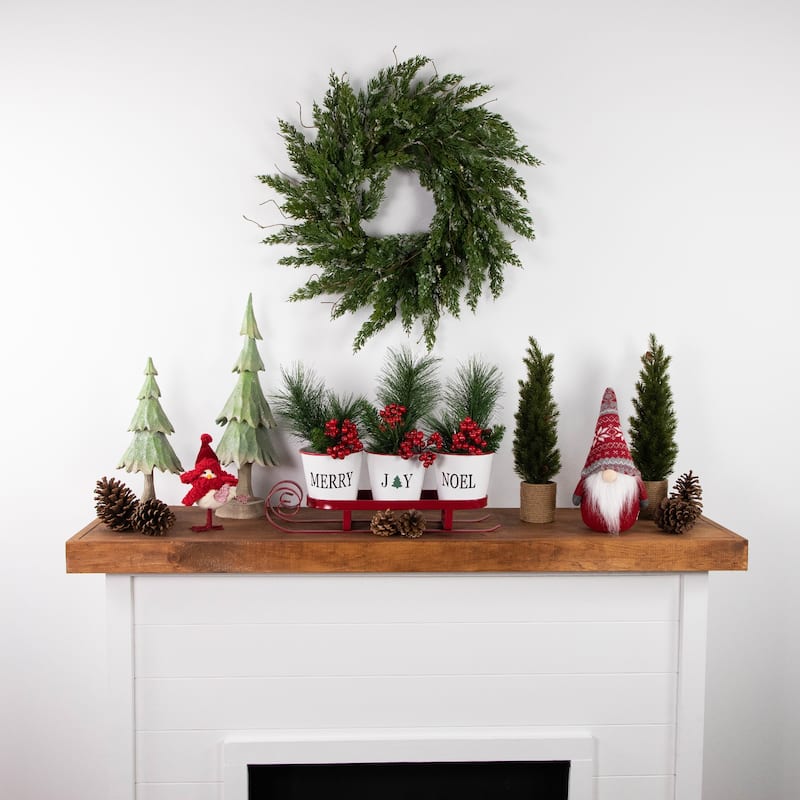 real touch™️ iced cedar artificial christmas wreath 24" unlit