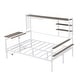 preview thumbnail 47 of 54, Roomfitters Twin/ Full Size Metal Daybed with Movable Desk, Metal Grid Design, Functional Shelves and Hanging Rack