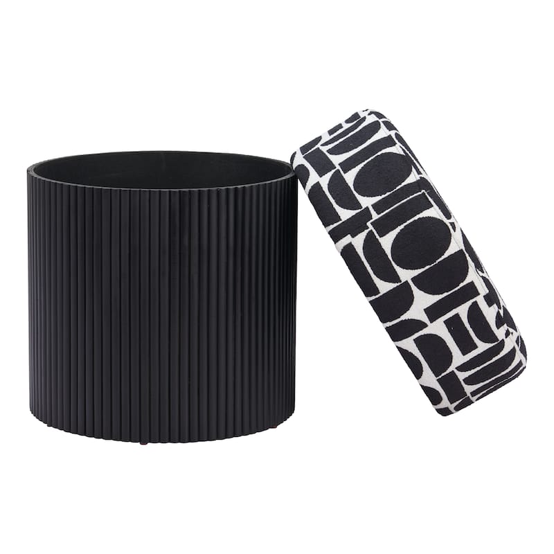 Boto Storage Ottoman Black & White