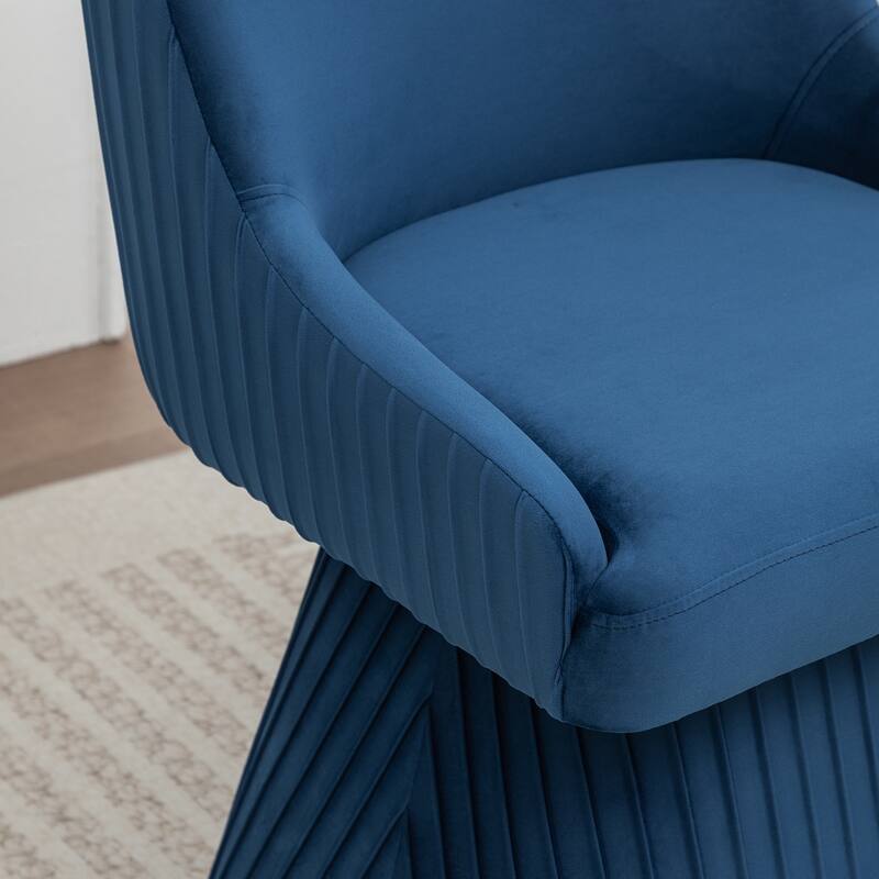 SEYNAR Modern Velvet 360 Degree Swivel Armless Dining chair Set of 4