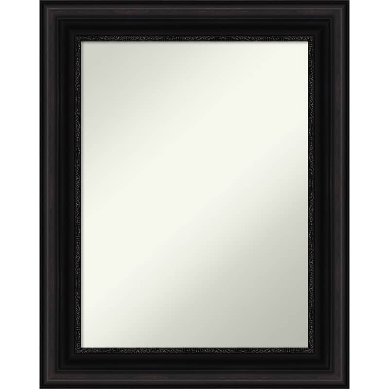 Non-Beveled Bathroom Wall Mirror - Parlor Black Frame