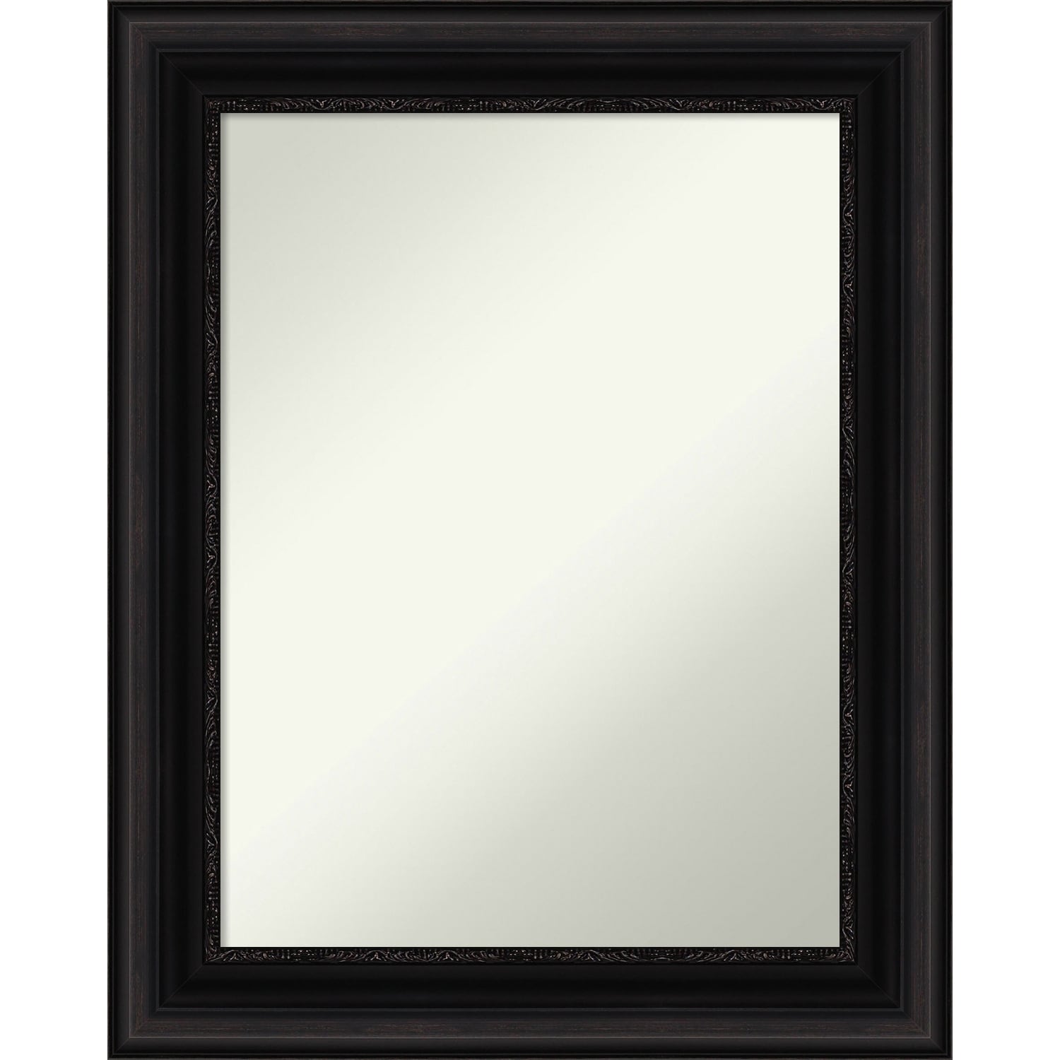 Non-Beveled Bathroom Wall Mirror - Parlor Black Frame