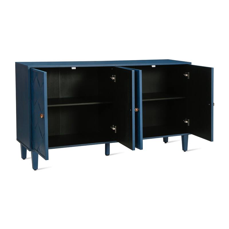 Christopher Knight Home - Elias 59.8" Sideboard with Solid Wood Legs and Ample Storage