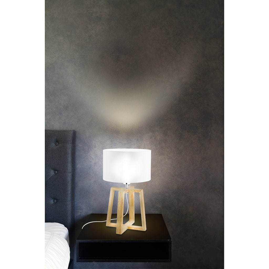 Eglo Chietino 1-Light Natural Table Lamp with White Fabric