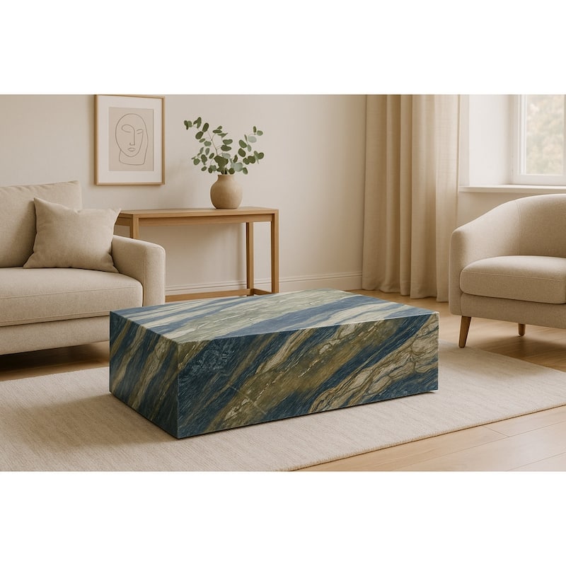 BETACH Genuine Marble Block Coffee Table - Twilight Marble